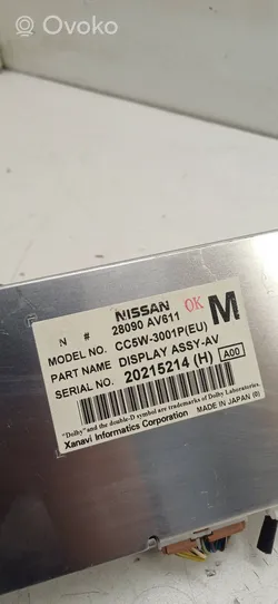 Nissan Primera Monitori/näyttö/pieni näyttö 28090AV611