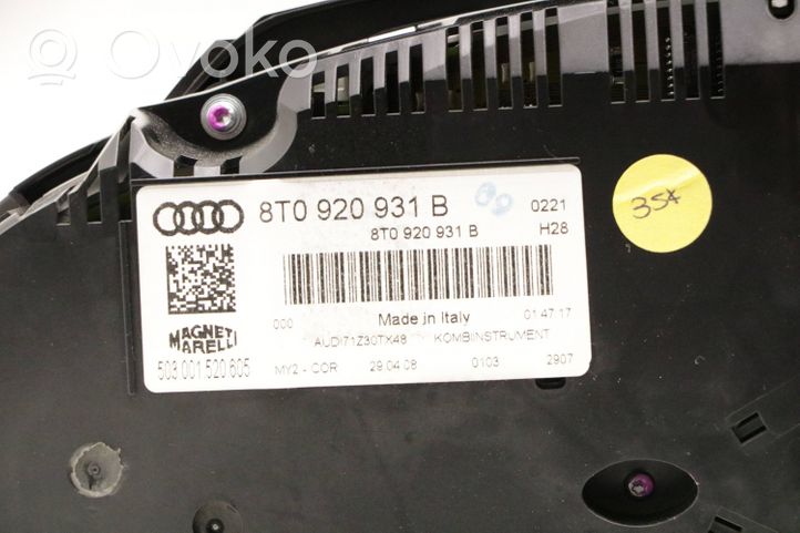 Audi S5 Spidometras (prietaisų skydelis) 8T0920931B