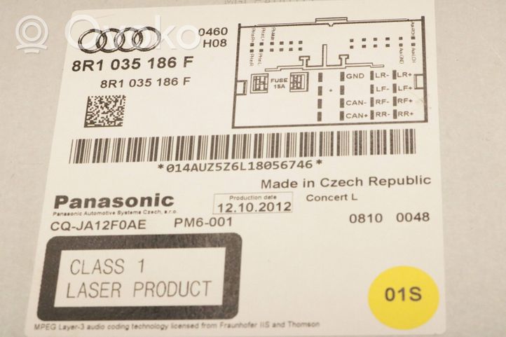 Audi A4 S4 B8 8K Radio/CD/DVD/GPS-pääyksikkö 8r1035186f