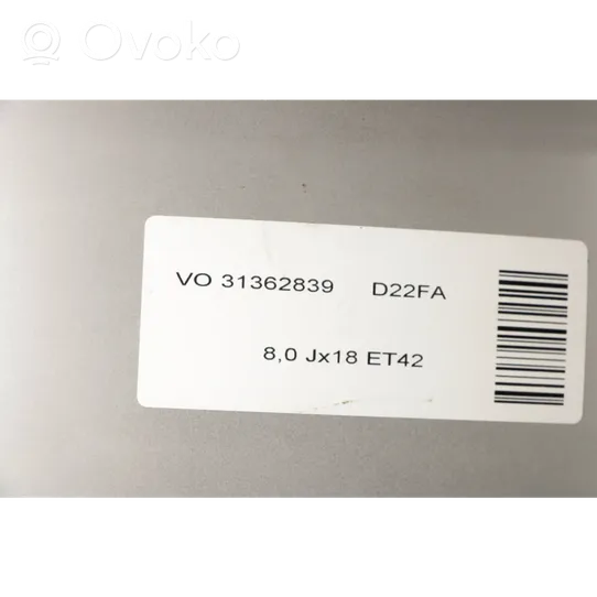 Volvo S90, V90 Обод (ободья) колеса из легкого сплава R 18 31362839