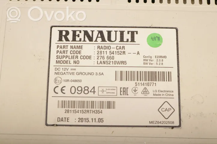 Renault Clio IV Panel / Radioodtwarzacz CD/DVD/GPS 281154152R