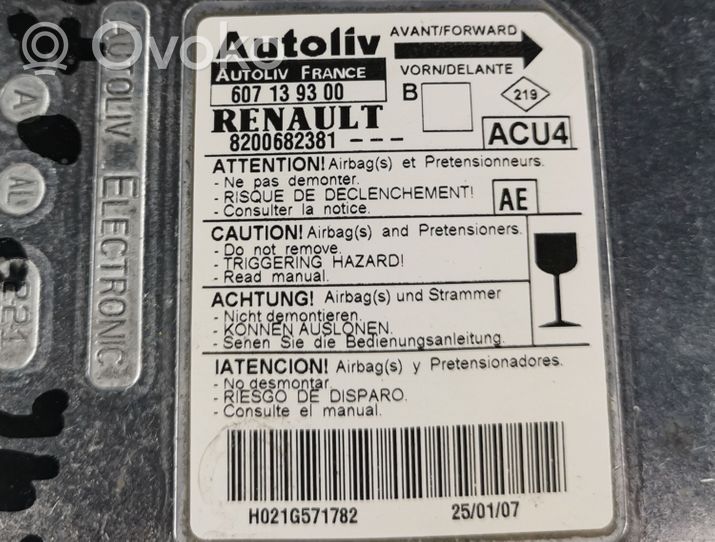 Renault Megane II Turvatyynyn ohjainlaite/moduuli 8200682381