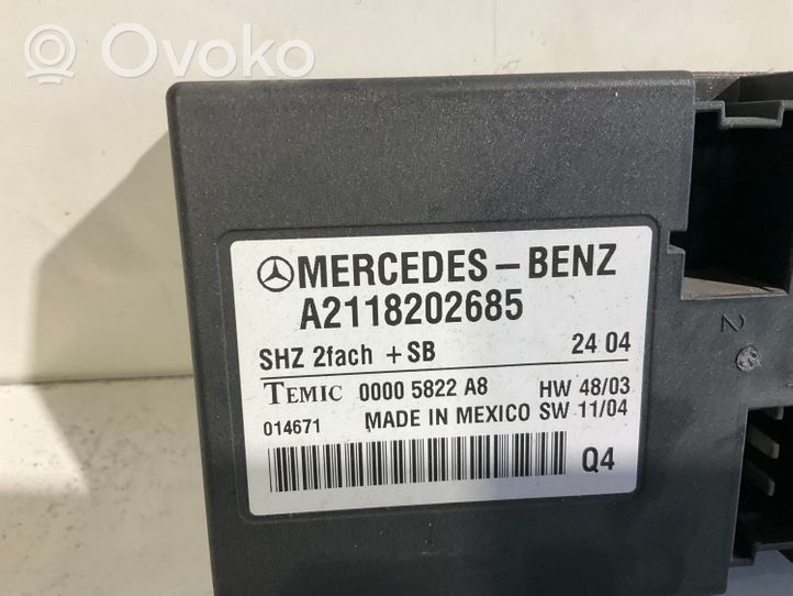 Mercedes-Benz E W211 Istuimen säädön moduuli A2118202685