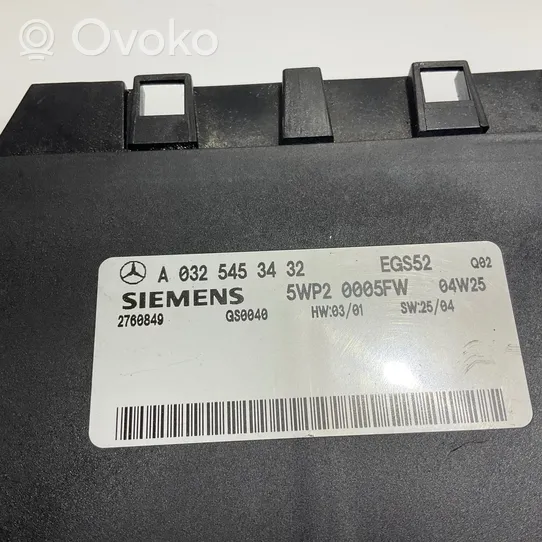 Mercedes-Benz E W211 Module de contrôle de boîte de vitesses ECU A0325453432