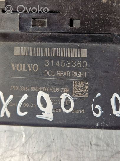 Volvo XC90 Silniczek podnoszenia szyby drzwi tylnych 31453360