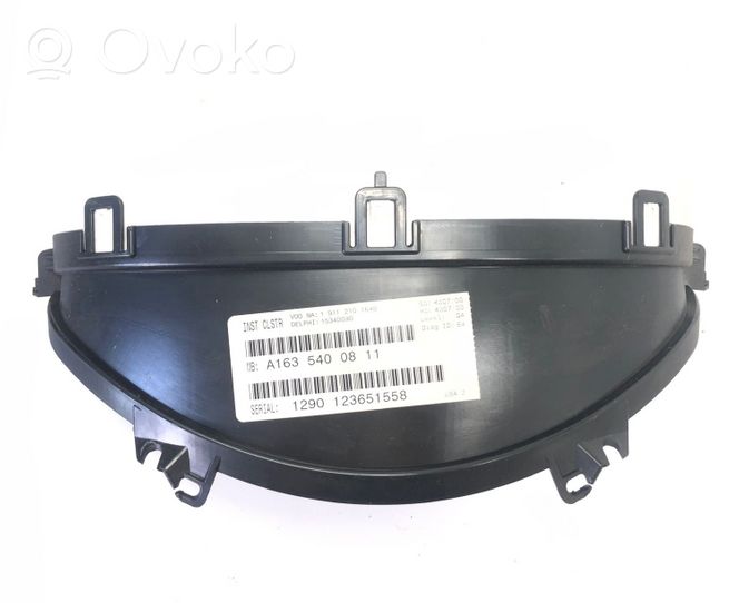 Mercedes-Benz ML W163 Tachimetro (quadro strumenti) A1635400811