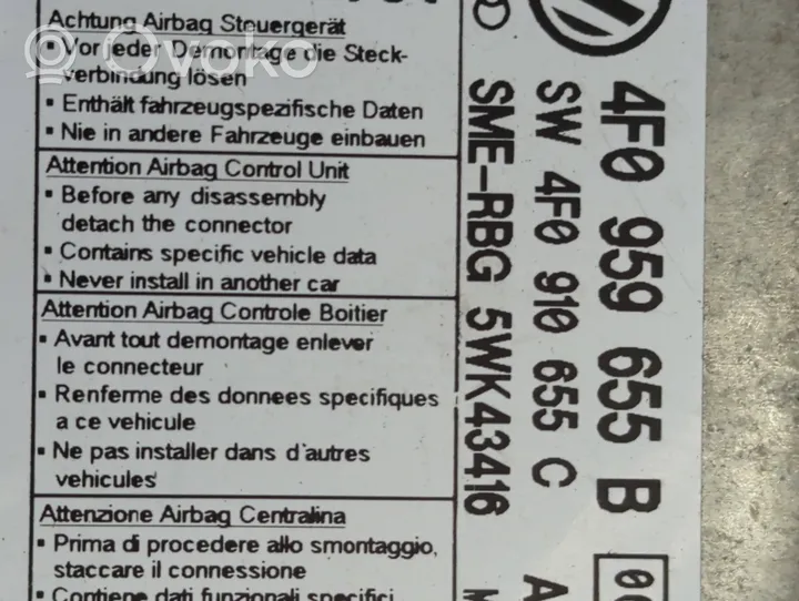 Audi A6 S6 C6 4F Oro pagalvių valdymo blokas 4F0959655B