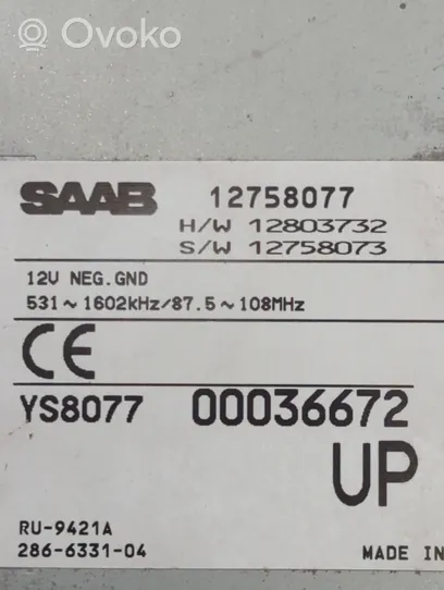 Saab 9-3 Ver2 Unità principale autoradio/CD/DVD/GPS 12758077