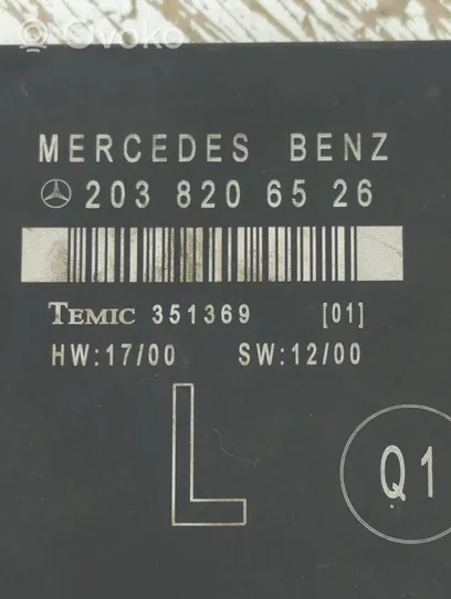 Mercedes-Benz C W203 Durų elektronikos valdymo blokas 2038206526