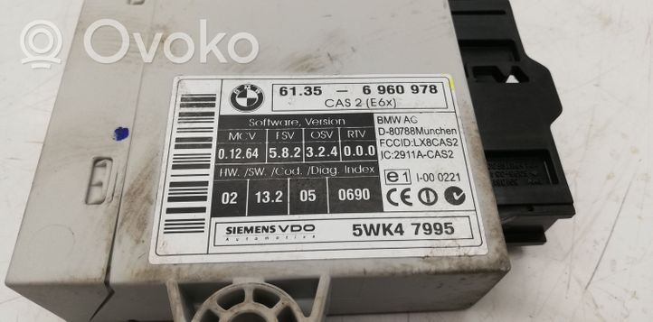 BMW 6 E63 E64 Moduł / Sterownik CAS 6960978