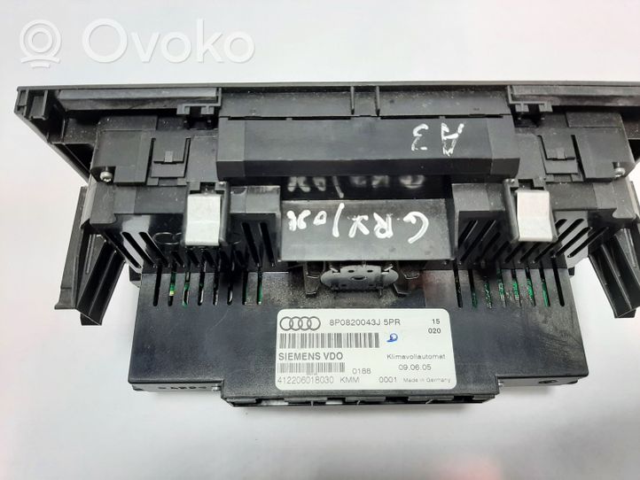 Audi A3 S3 8P Interior fan control switch 8P0820043J