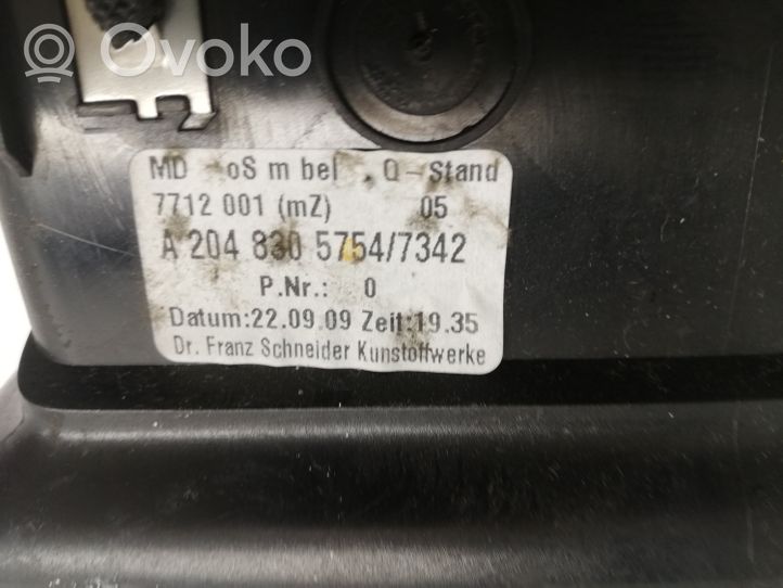 Mercedes-Benz C W204 Kita centrinė konsolės (tunelio) detalė A2048305754