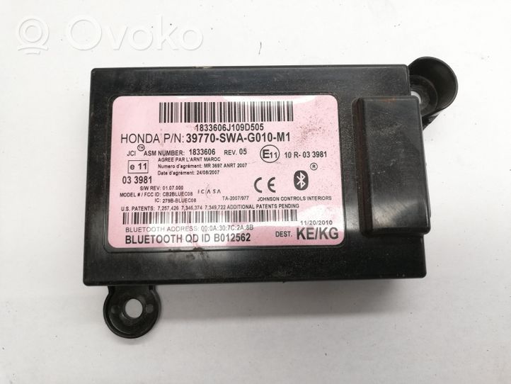 Honda CR-V Moduł / Sterownik Bluetooth 39770SWAG010M1