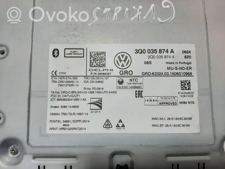 Volkswagen Golf VII Moduł / Sterownik GPS 3Q0035874A