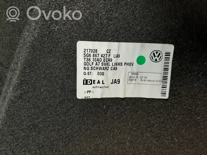 Volkswagen Golf VII Dolny panel schowka koła zapasowego 5G6867427F