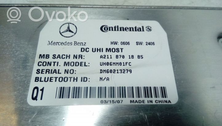 Mercedes-Benz GL X164 Bluetoothin ohjainlaite/moduuli A2118701885