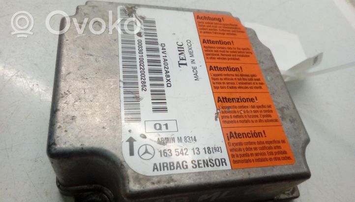 Mercedes-Benz ML W163 Turvatyynyn ohjainlaite/moduuli 1635421318
