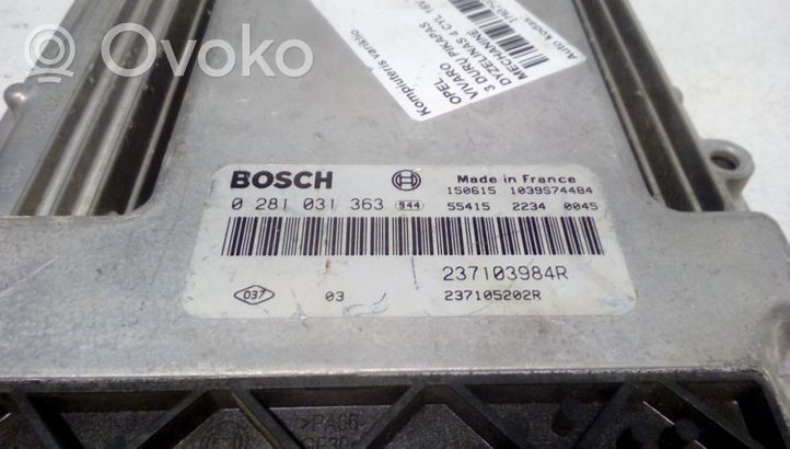 Opel Vivaro Calculateur moteur ECU 0281031363