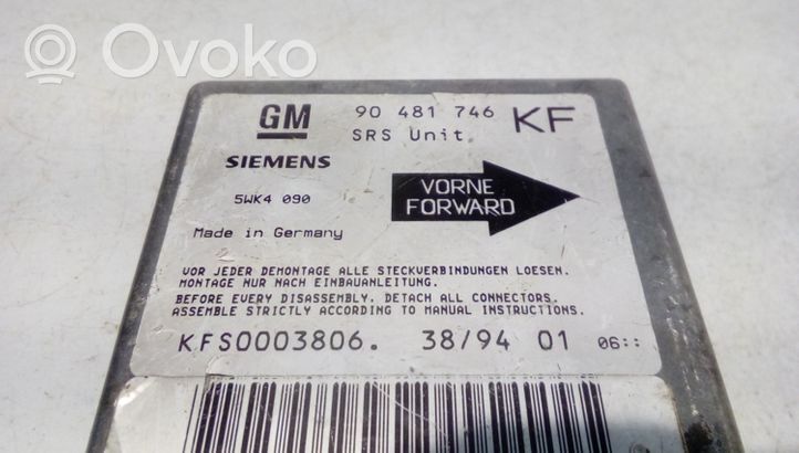 Opel Tigra A Sterownik / Moduł Airbag 90481746