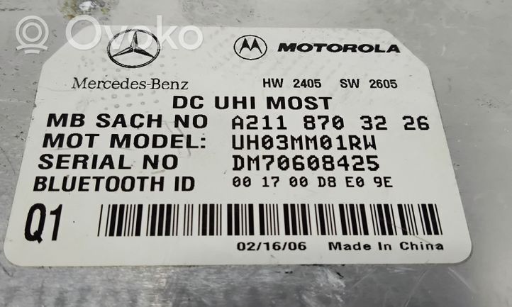 Mercedes-Benz C W203 Module unité de contrôle Bluetooth A2118703226