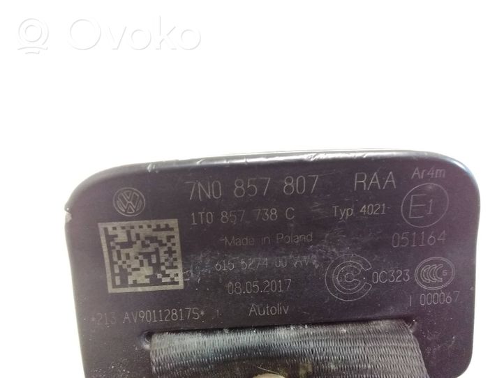 Volkswagen Sharan Middle seatbelt (rear) 7N0857807RAA