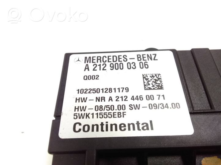 Mercedes-Benz C W204 Centralina/modulo pompa dell’impianto di iniezione A2129000306