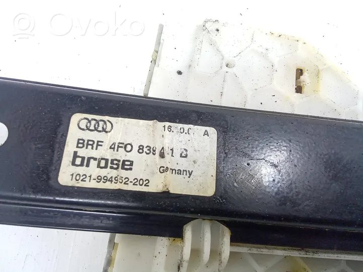 Audi A6 S6 C6 4F Rear door window regulator with motor 4F0839461B