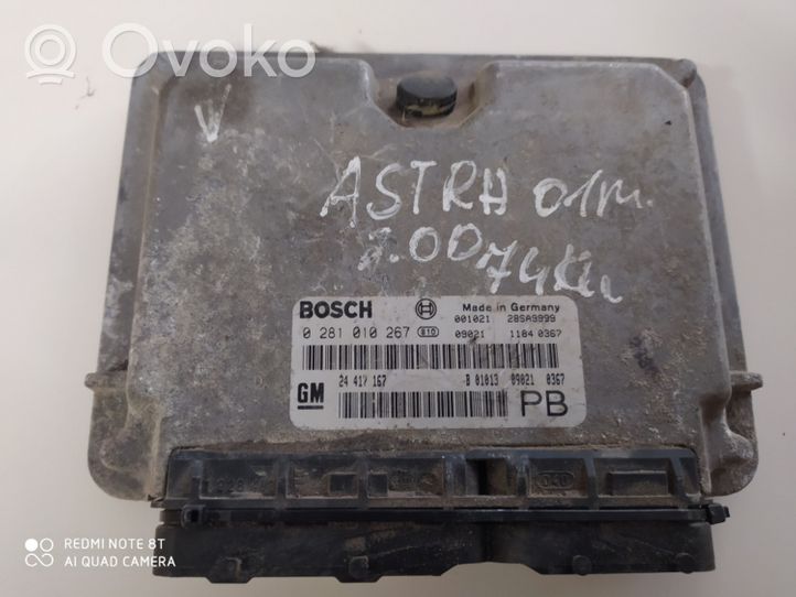 Opel Astra G Sterownik / Moduł ECU 0281010267