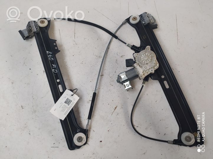 BMW 5 E60 E61 Front door window regulator with motor 6922268