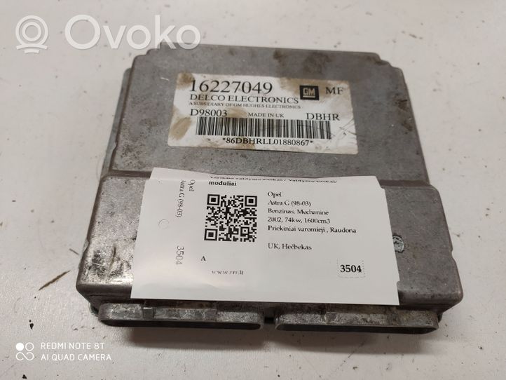 Opel Astra G Calculateur moteur ECU 16227049