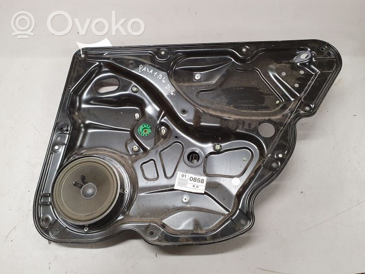 Volkswagen PASSAT B6 Mechanizm podnoszenia szyby tylnej bez silnika 980878101