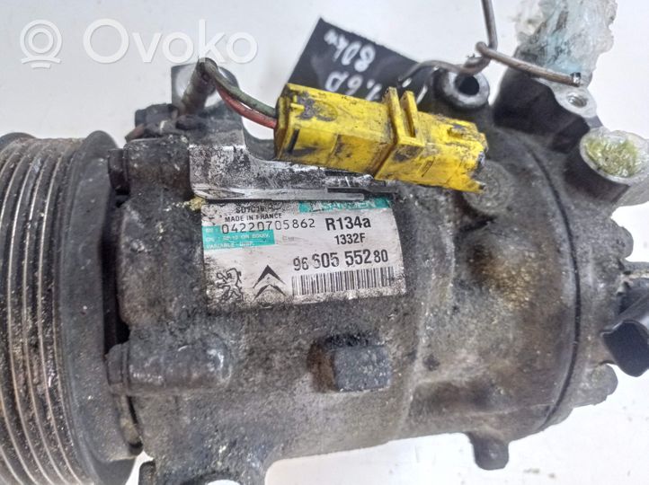 Peugeot 307 Ilmastointilaitteen kompressorin pumppu (A/C) 9660555280