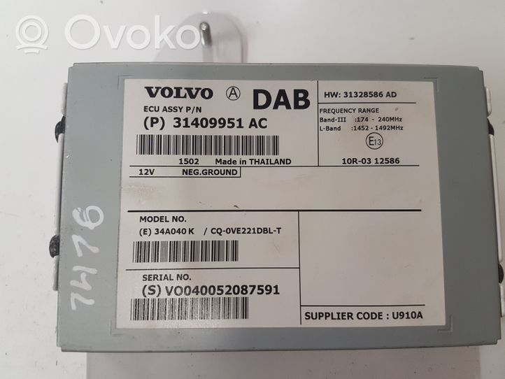 Volvo V40 Amplificateur d'antenne 31409951
