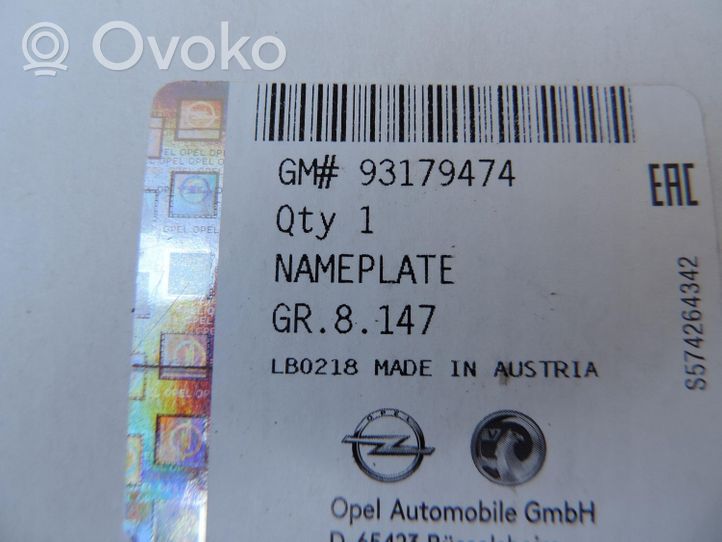 Opel Astra H Pokrywa paki 93179474