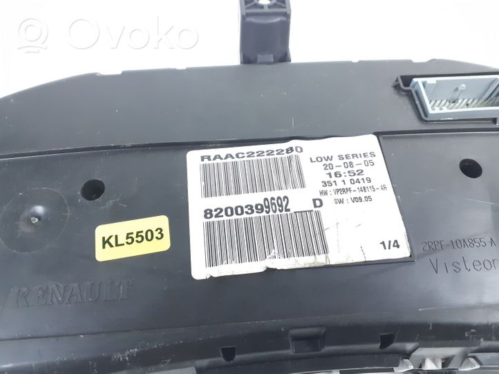 Renault Megane II Speedometer (instrument cluster) 8200399692