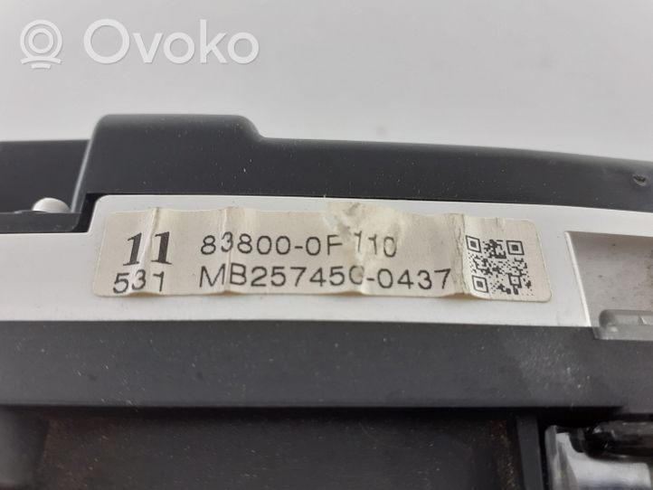 Toyota Verso Compteur de vitesse tableau de bord 838000F110