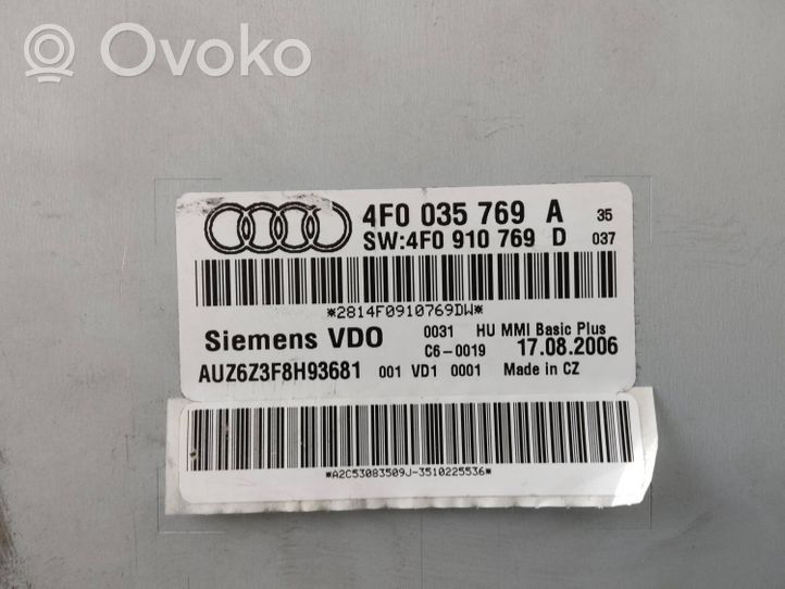 Audi A6 S6 C6 4F Radija/ CD/DVD grotuvas/ navigacija 4F0035769A