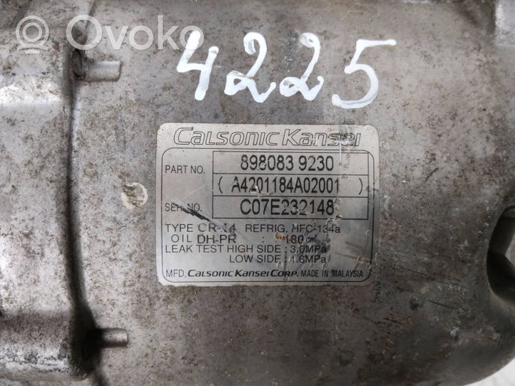 Isuzu D-Max Kompresor / Sprężarka klimatyzacji A/C 8980839230