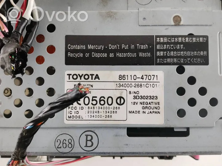 Toyota Prius (XW20) Unità principale autoradio/CD/DVD/GPS 8611047071