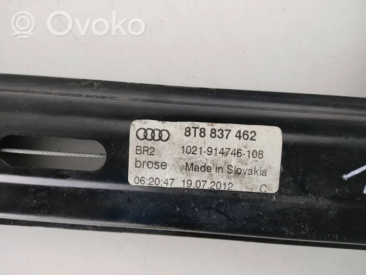 Audi A5 Sportback 8TA Mécanisme de lève-vitre avant sans moteur 8T8837462