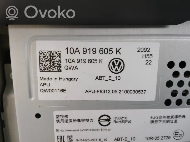Volkswagen ID.3 Monitori/näyttö/pieni näyttö 10A919605K