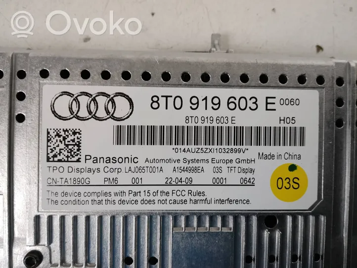 Audi A4 S4 B8 8K Monitori/näyttö/pieni näyttö 8T0919603E