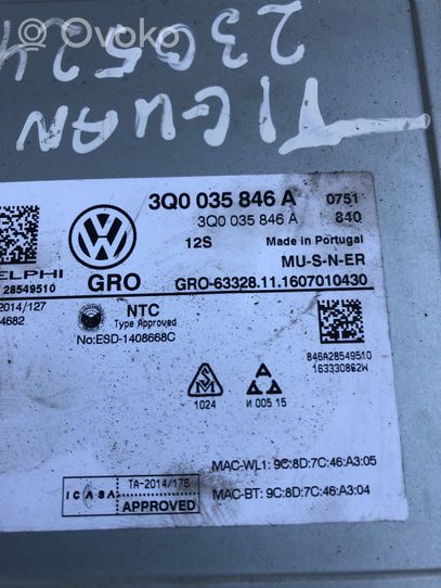 Volkswagen Tiguan Radio/CD/DVD/GPS-pääyksikkö 3q0035846a  