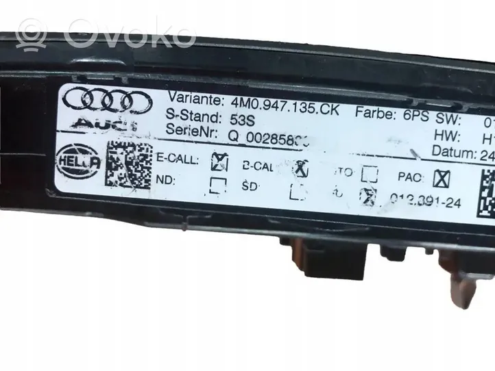 Audi Q7 4M Rivestimento della console di illuminazione installata sul rivestimento del tetto 4M0947135CK