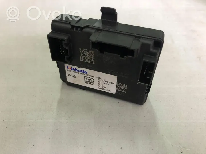 Audi A6 S6 C8 4K Unité de commande / module de toit ouvrant 4K0907594AB