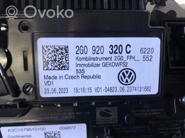 Volkswagen Polo VI AW Tachimetro (quadro strumenti) 2G0920320C