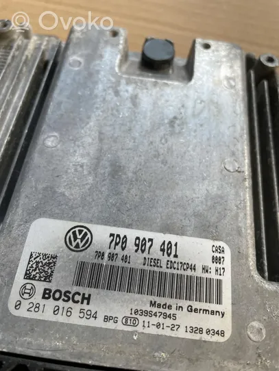 Volkswagen Touareg II Unité de commande, module ECU de moteur 7P0907401