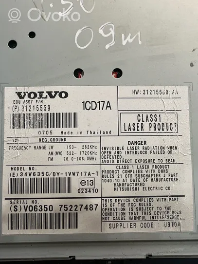 Volvo V50 Radija/ CD/DVD grotuvas/ navigacija 31215559