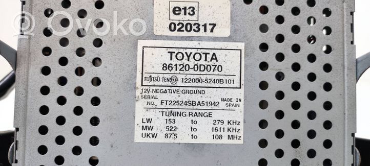 Toyota Yaris Radija/ CD/DVD grotuvas/ navigacija 1220005240B101