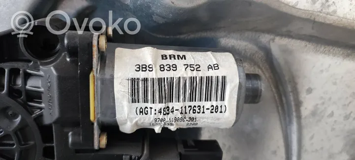 Volkswagen PASSAT B5 Elektryczny podnośnik szyby drzwi tylnych 3B9839752AB